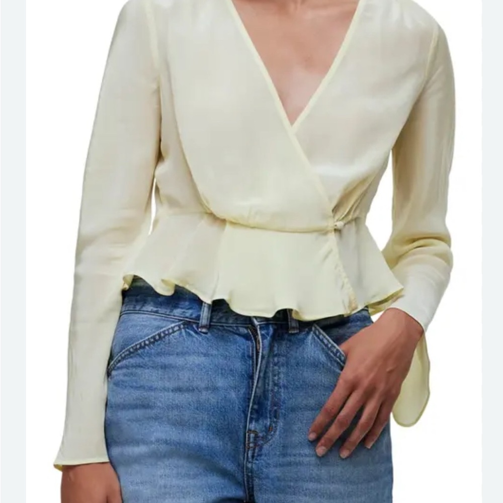Madewell Cream Wrap Blouse